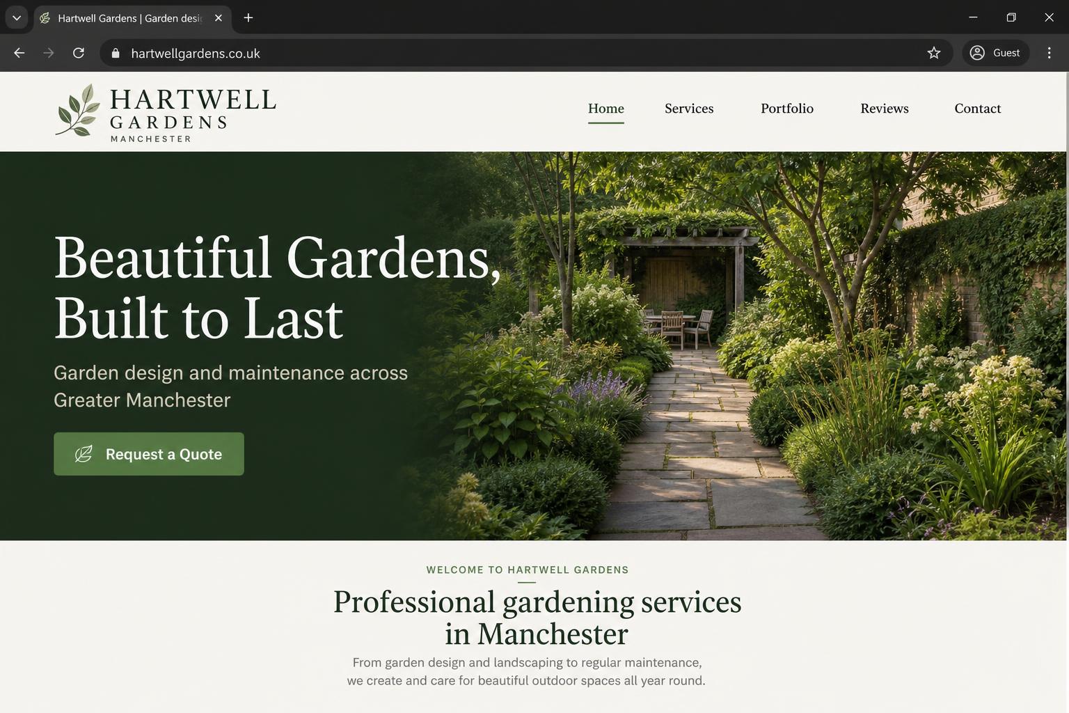 Hartwell Gardens website preview