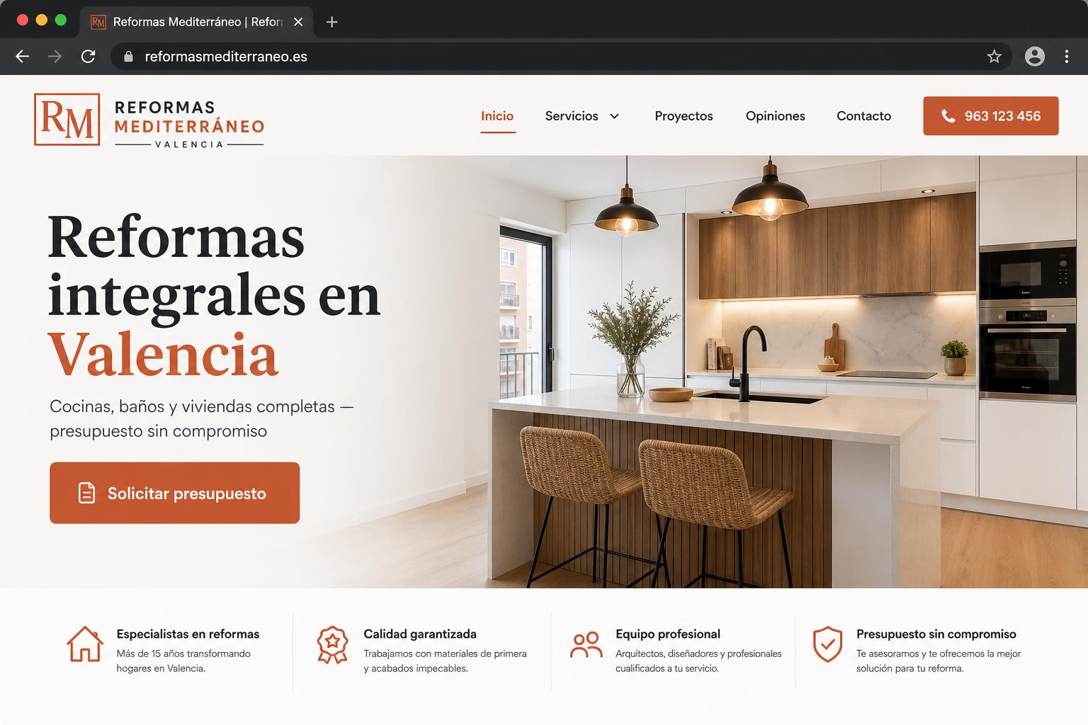 Reformas Mediterráneo website preview