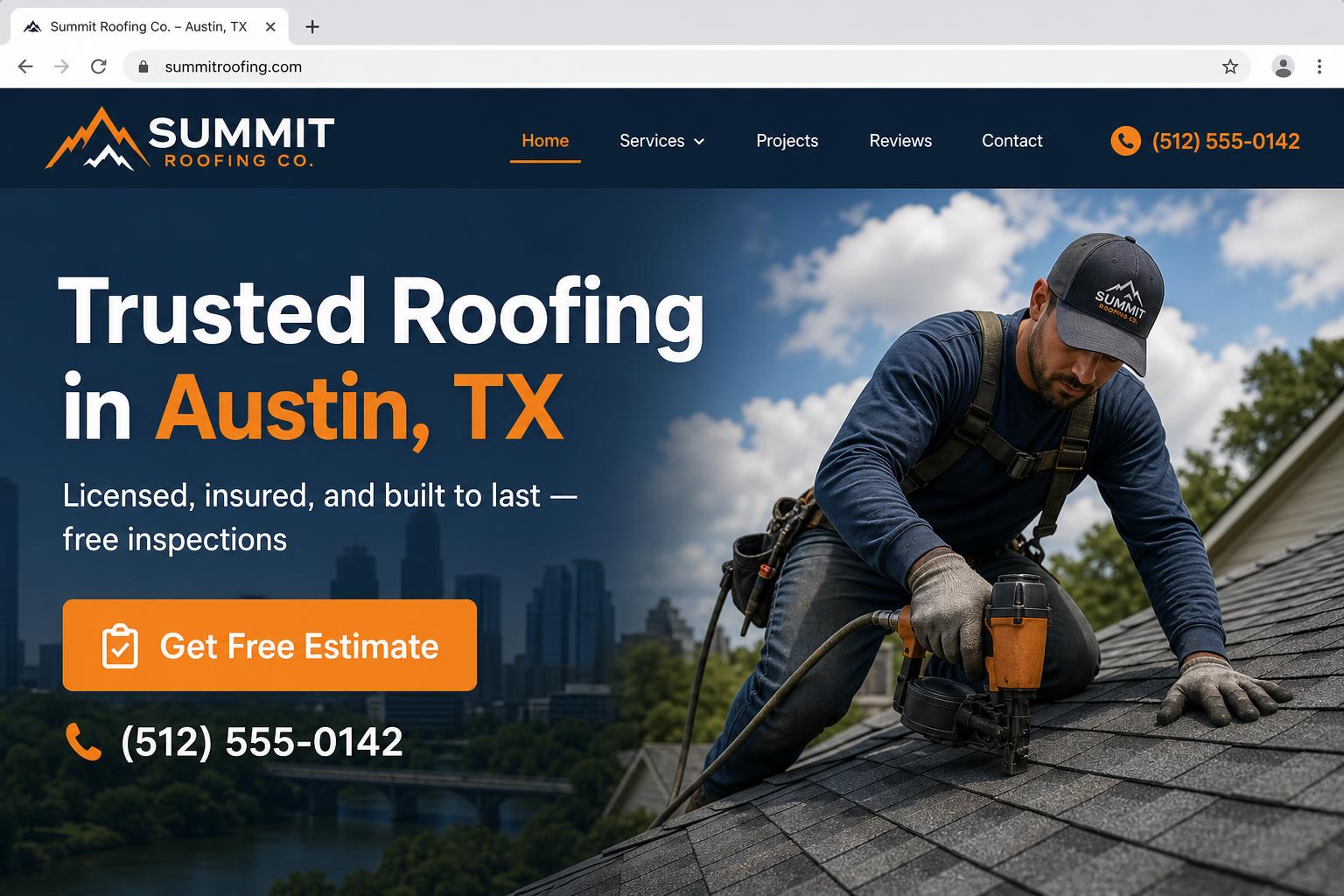 Summit Roofing Co. website preview